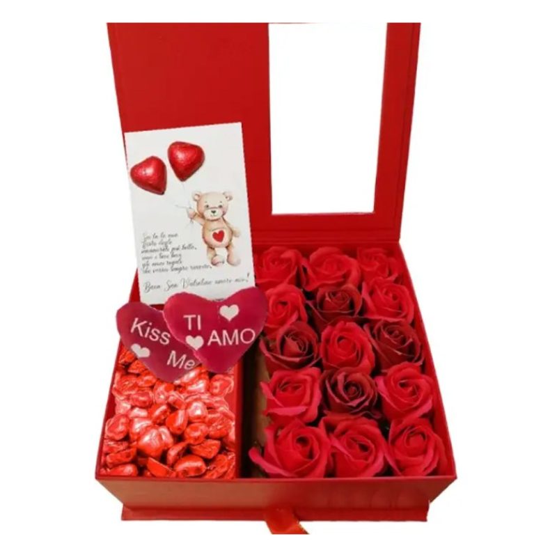 FGF Cofanetto Portagioielli Scatola Rosa Eterna regalo San Valentin...