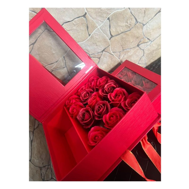 FGF Cofanetto Portagioielli Scatola Rosa Eterna regalo San Valentin...