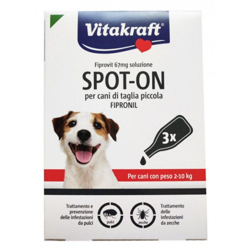 Vitakraft 2 Confezioni 6 Pipette VITAKRAFT SPOT-ON Antipulci e Zecc...