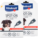 2 Confezioni 6 Pipette VITAKRAFT SPOT-ON Antipulci e Zecche Cani Taglia Media