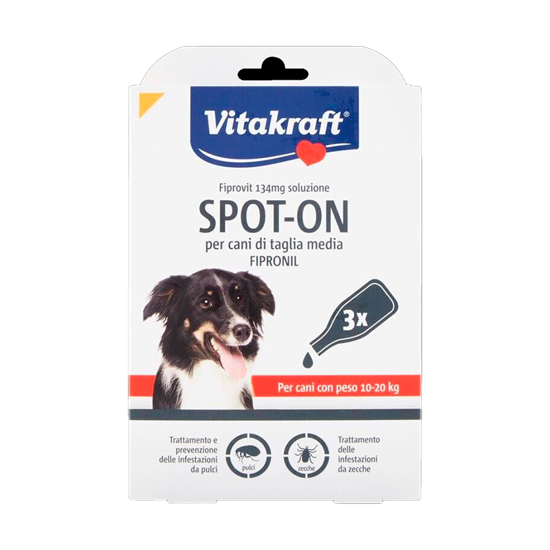 Vitakraft 2 Confezioni 6 Pipette VITAKRAFT SPOT-ON Antipulci e Zecc...