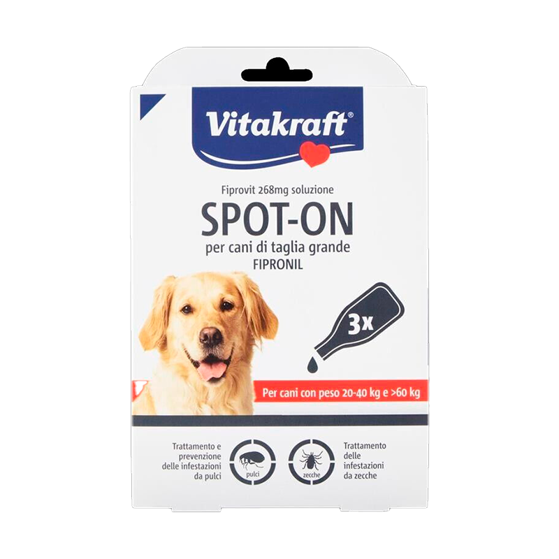 Vitakraft 2 Confezioni 6 Pipette VITAKRAFT SPOT-ON Antipulci e Zecc...