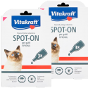 2 Confezioni Vitakraft Spot-On per Gatti da 3 Pipette 50 mg Antipulci e Zecche, Protezione Sicura e Duratura