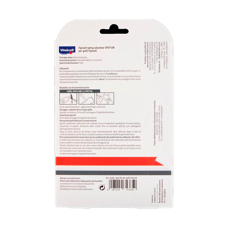 Vitakraft 2 Confezioni Vitakraft Spot-On per Gatti da 3 Pipette 50 ...