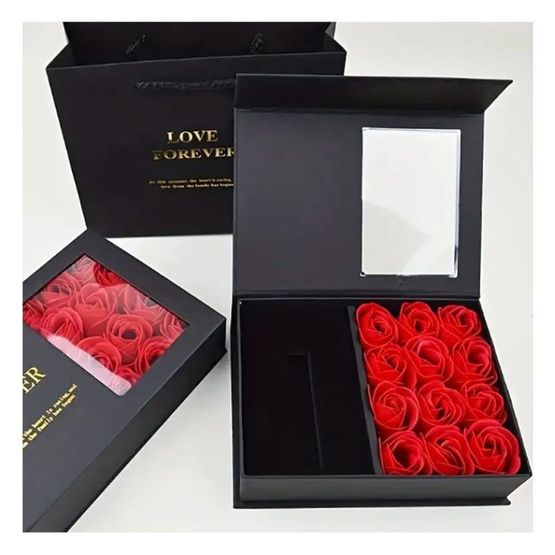 FGF Cofanetto Portagioie San Valentino Con Rose rosse Box di fiori ...