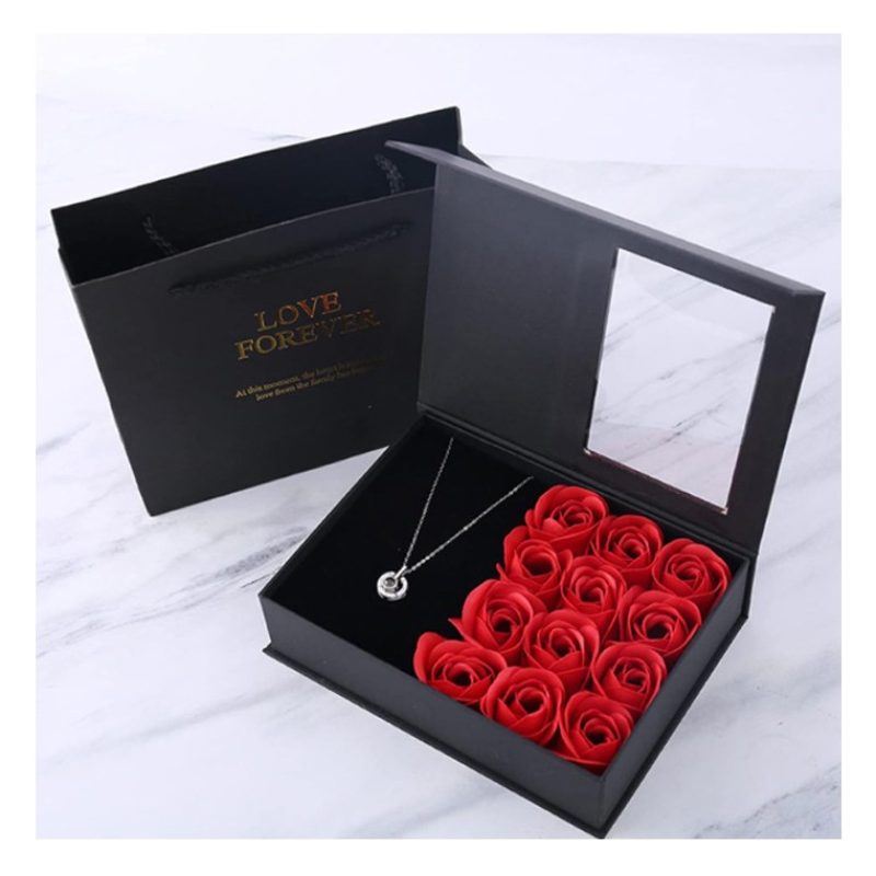 FGF Cofanetto Portagioie San Valentino Con Rose rosse Box di fiori ...