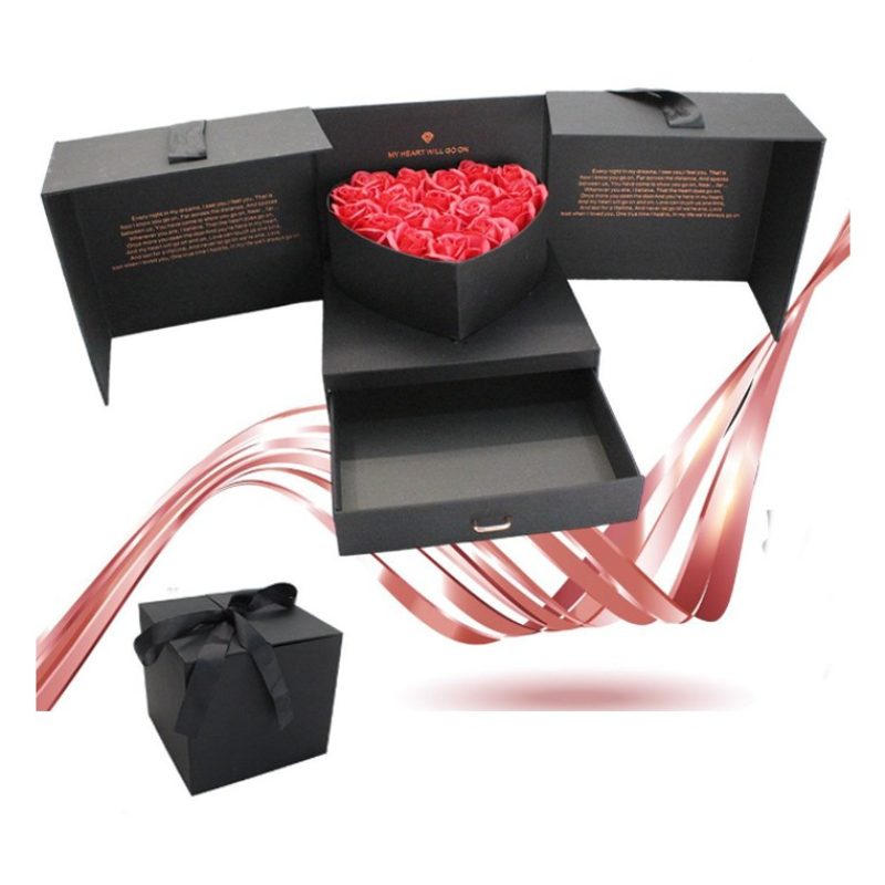FGF Novità Box che si apre con rose scatola di fiori idea San Valen...
