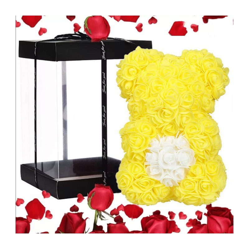 Orso Orsetto di Rose Orsacchiotto 25cm anniversario San valentino idea regalo
