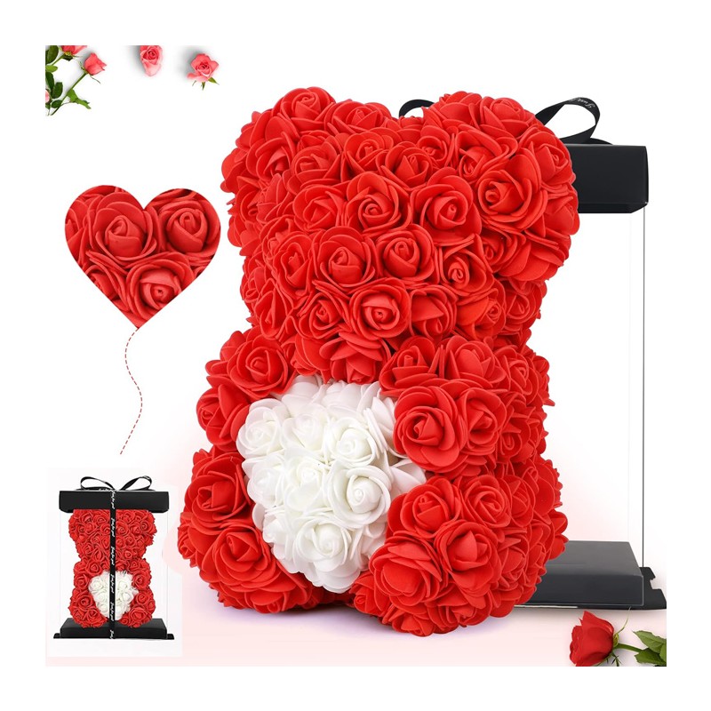 Orso Orsetto di Rose Orsacchiotto 25cm anniversario San valentino idea regalo
