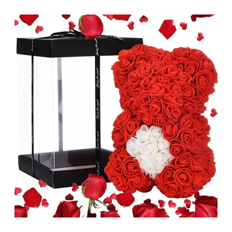 Orso Orsetto di Rose Orsacchiotto 35cm anniversario San valentino idea regalo