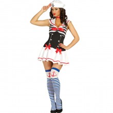 Costume Carnevale da Marinaia Donna Vestito Marinaretta Marinaio sexy S/M/L