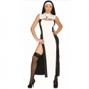 Costume suora sexy Carnevale Halloween abito vestito per adulti Donna S,M,L