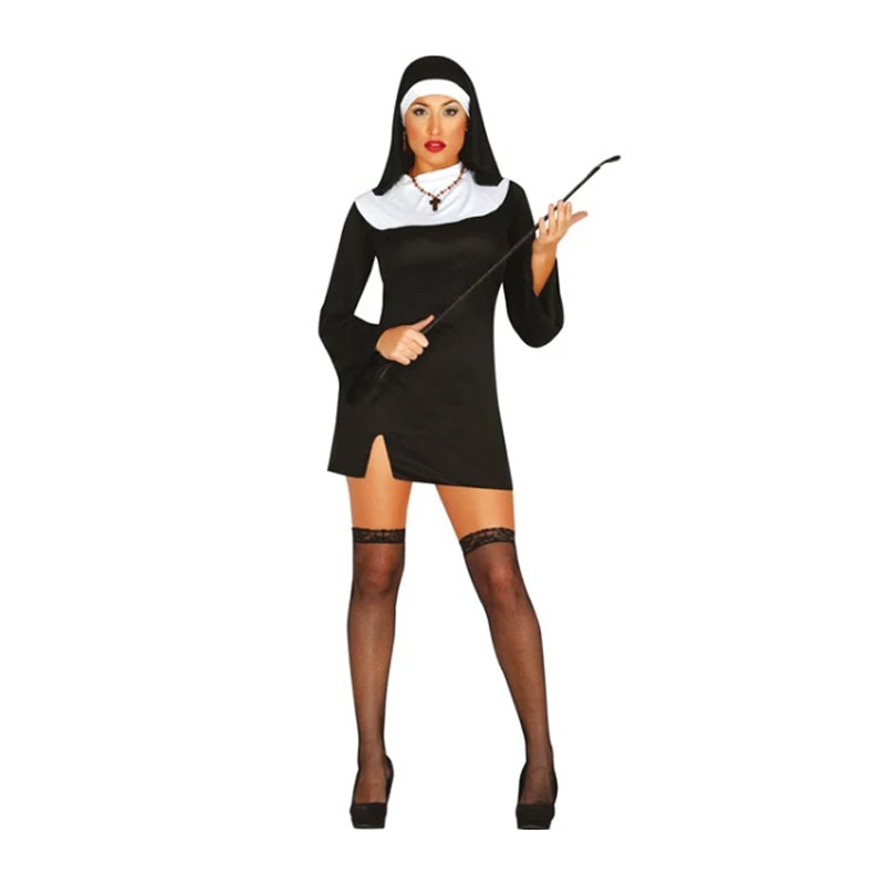 Costume suora sexy vestito Carnevale Halloween abito per adulti Donna S,M,L