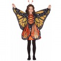 Costume da farfalla bambina carnevale vestito con ali arancione travestimento