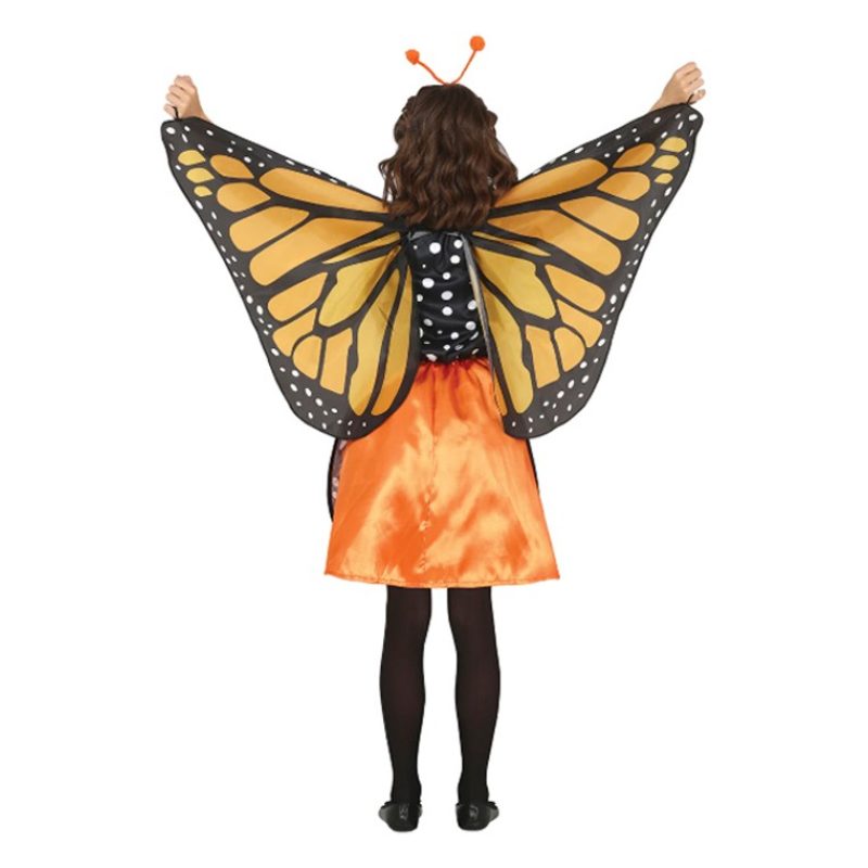 Guirca Costume da farfalla bambina carnevale vestito con ali aranci...