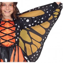 Costume da farfalla bambina carnevale vestito con ali arancione travestimento
