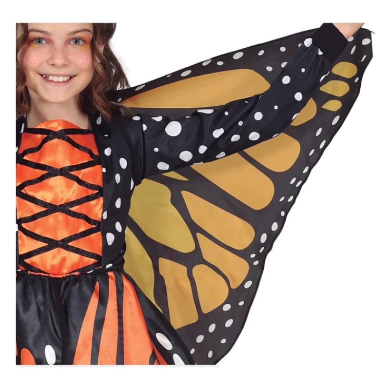 Guirca Costume da farfalla bambina carnevale vestito con ali aranci...