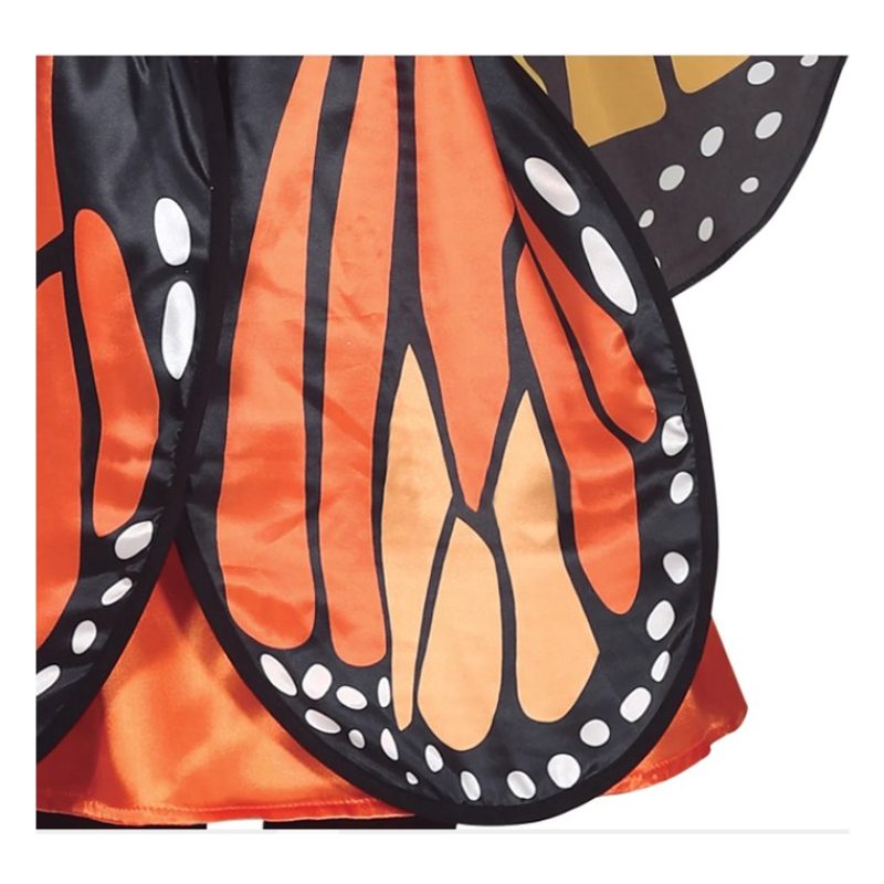 Guirca Costume da farfalla bambina carnevale vestito con ali aranci...