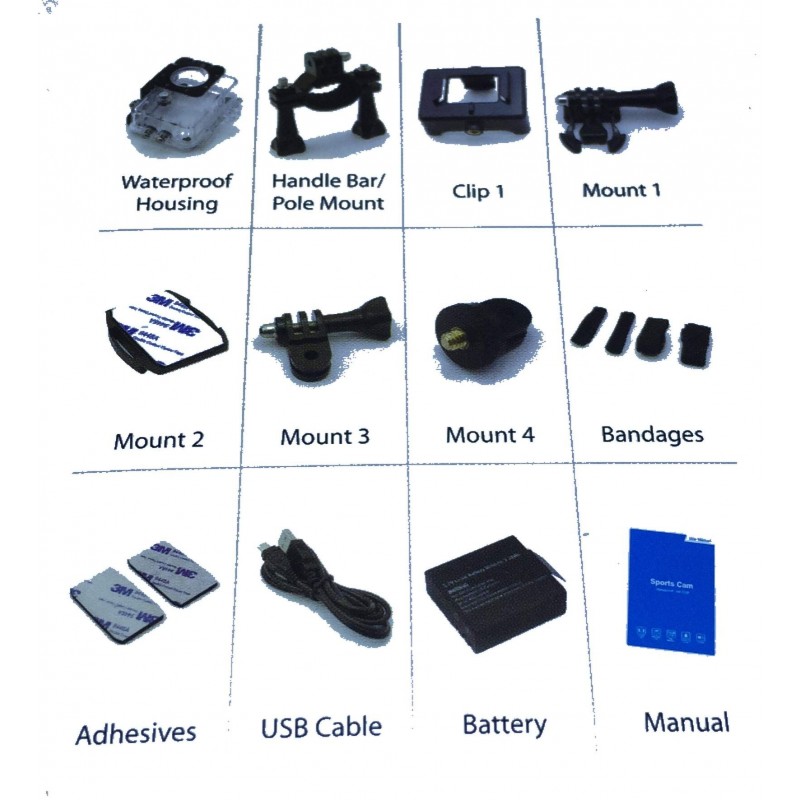 Action Cam Pro Foto camera Video 5MP HD 720P waterproof 30m sport accessori Go