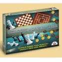 Scacchi Dama Tria - Gioco Società da Tavolo completo 3in1 Edizione Marca Stella