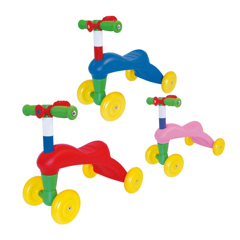 Cavalcabile triciclo primi passi senza pedali in plastica colorata Italia 49X40