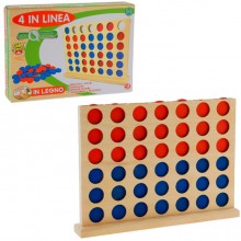 Gioco Forza 4 in Legno Fai Quattro in Linea Gioco da Tavolo Società bambini