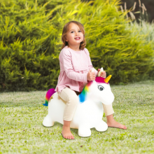 Unicorno Gonfiabile Cavalcabile Gioco Per saltare Rimbalzante Bambini 18m +