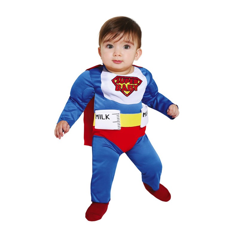 Costume Super eroe carnevale vestito Superbaby neonato superman bambino milk