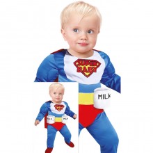 Costume Super eroe carnevale vestito Superbaby neonato superman bambino milk