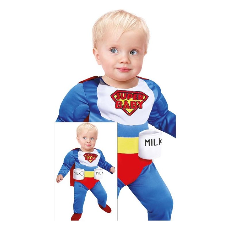 Guirca Costume Super eroe carnevale vestito Superbaby neonato super...