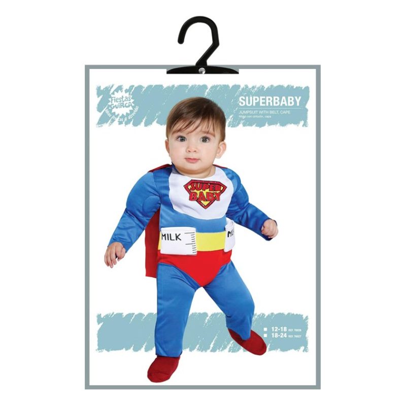 Guirca Costume Super eroe carnevale vestito Superbaby neonato super...