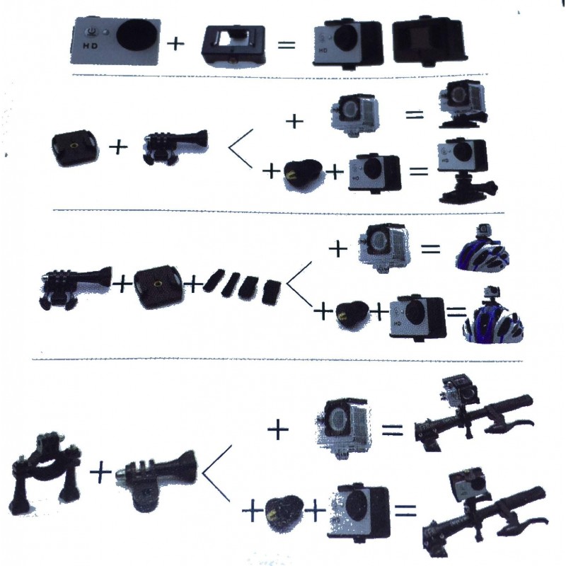 Action Cam Pro Foto camera Video 5MP HD 720P waterproof 30m sport accessori Go