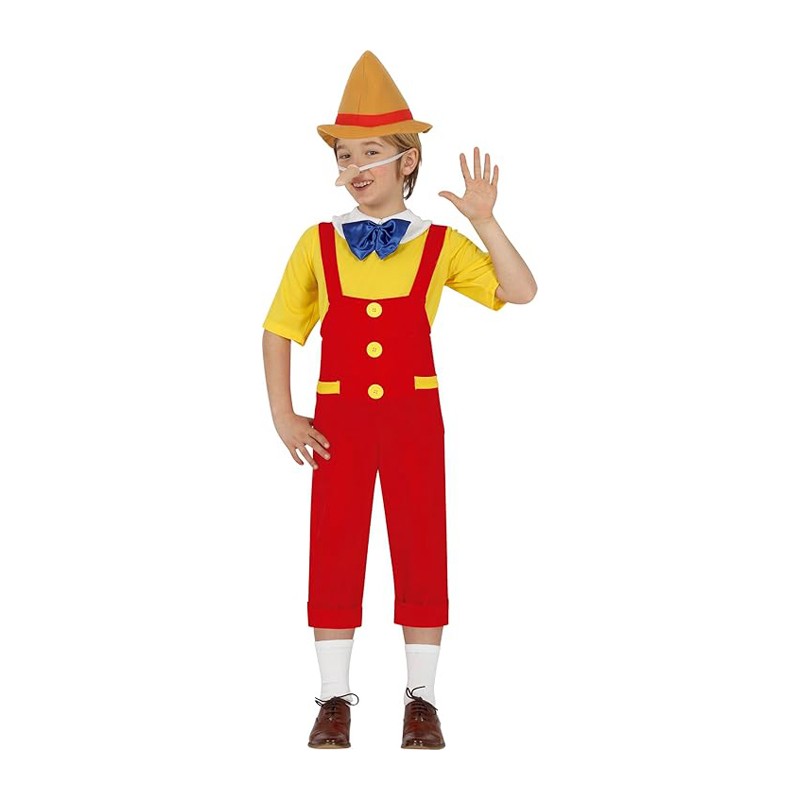 Costume pinocchio bambino carnevale vestito lungo Guirca unisex colorato