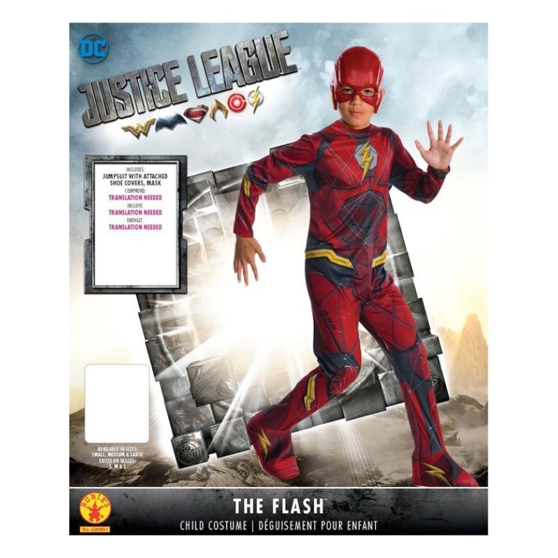 Rubie's Costume Flash Halloween Carnevale Supereroe Bambini Tuta Fe...