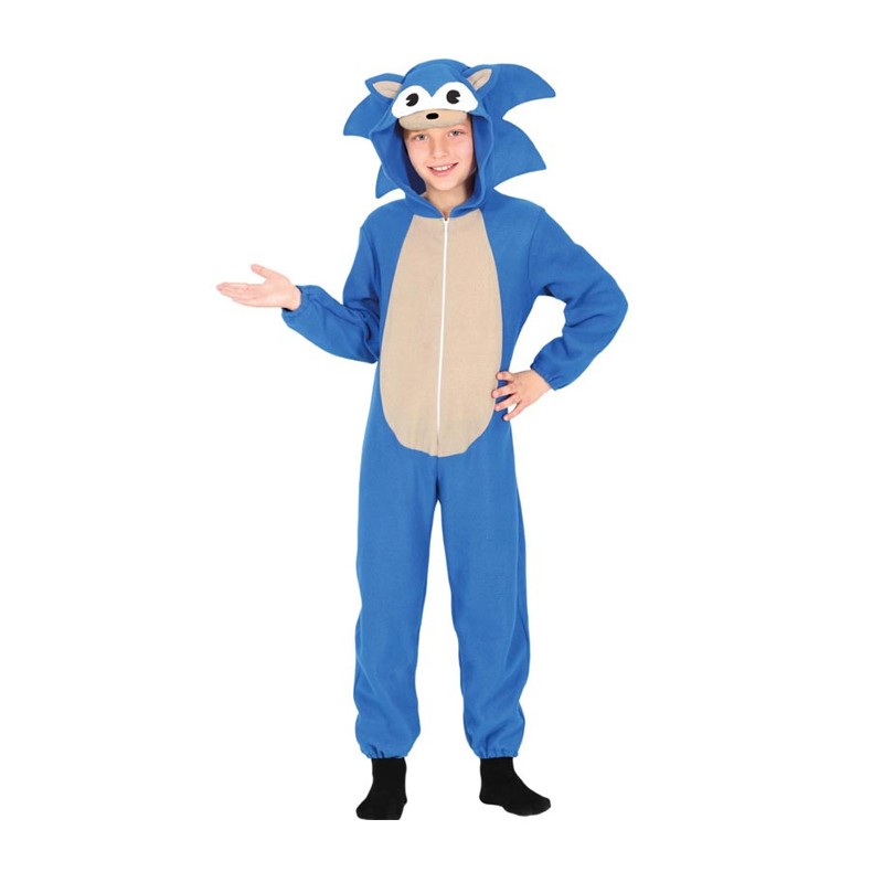 Costume simile Sonic carnevale Vestito Guirca Bambino Tutone Hedgehog blu 3-4 A