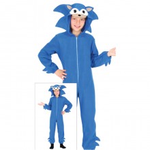 Costume simile Sonic carnevale Vestito Guirca Bambino Tutone Hedgehog blu 3-4 A