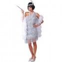 Guirca Costume Charleston Silver Anni '20/'30 Colore Argento TG S/M/L Carnevale
