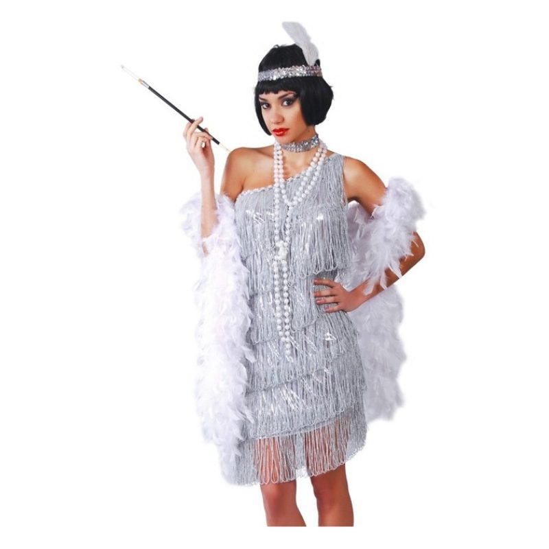 Guirca Guirca Costume Charleston Silver Anni '20/'30 Colore Argento...
