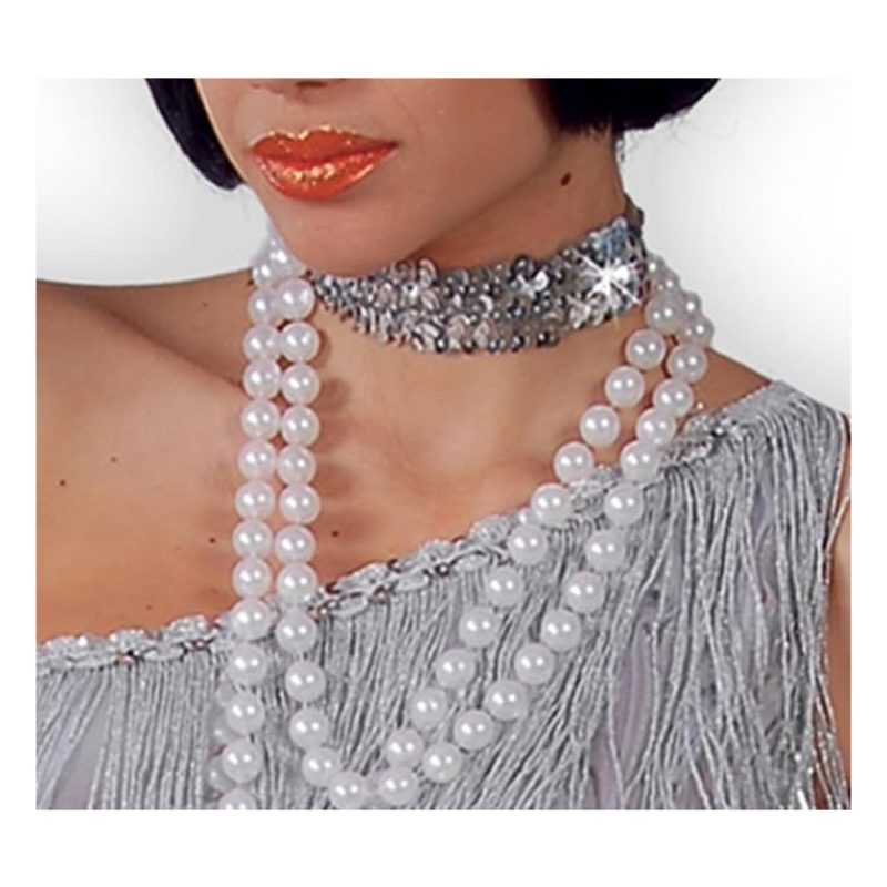 Guirca Guirca Costume Charleston Silver Anni '20/'30 Colore Argento...