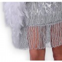 Guirca Costume Charleston Silver Anni '20/'30 Colore Argento TG S/M/L Carnevale
