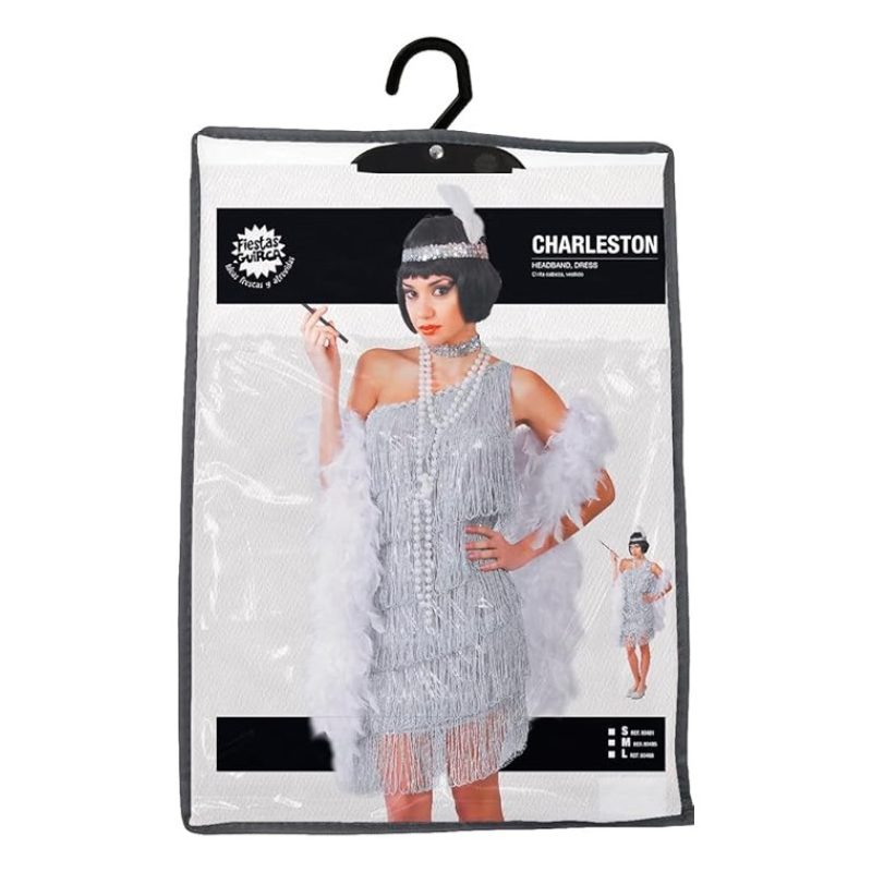 Guirca Guirca Costume Charleston Silver Anni '20/'30 Colore Argento...