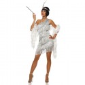 Guirca Costume Charleston Silver Anni '20/'30 Colore Argento TG S/M/L Carnevale