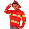 Costume Carnevale Travestimento Baby Pompiere Bambino giacca cappello 5-7 anni