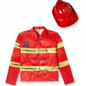 Costume Carnevale Travestimento Baby Pompiere Bambino giacca cappello 5-7 anni