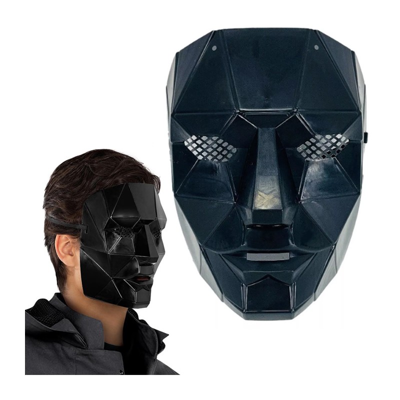 Maschera di SQUID GAME per Halloween Guardia Cerchio Quadrato Triangolo Guirca