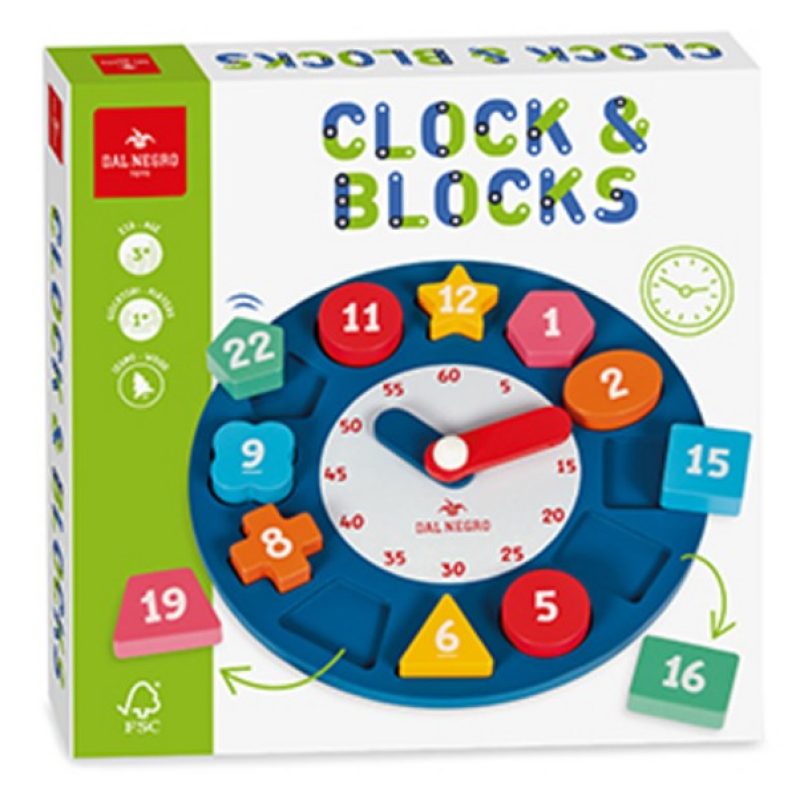 Dal Negro Orologio Puzzle Incastra Forme Giocattolo Prima Infanzia ...
