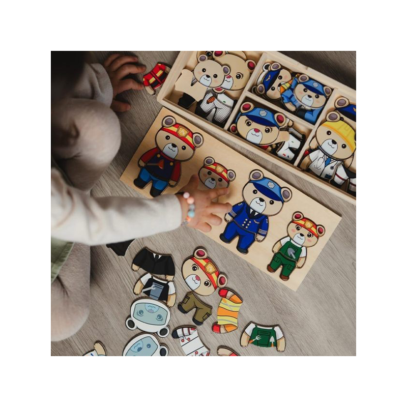 Dal Negro Gioco In Legno Orsetti a lavoro da vestire mestieri puzzl...