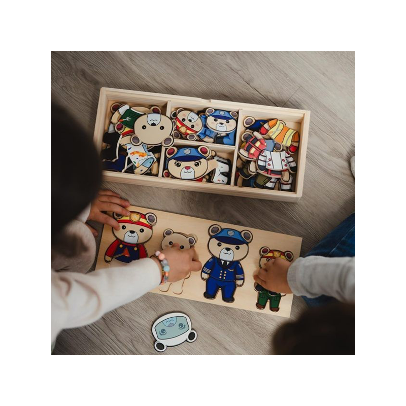 Dal Negro Gioco In Legno Orsetti a lavoro da vestire mestieri puzzl...