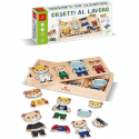 Gioco In Legno Orsetti a lavoro da vestire mestieri puzzle Educativo Bambini 3+