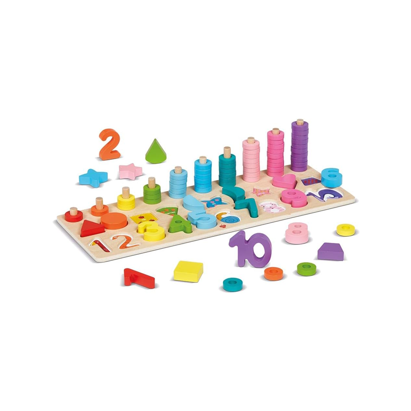 Gioco In Legno numeri forme Animali Colorato Bambini Educativo Imparare 3+